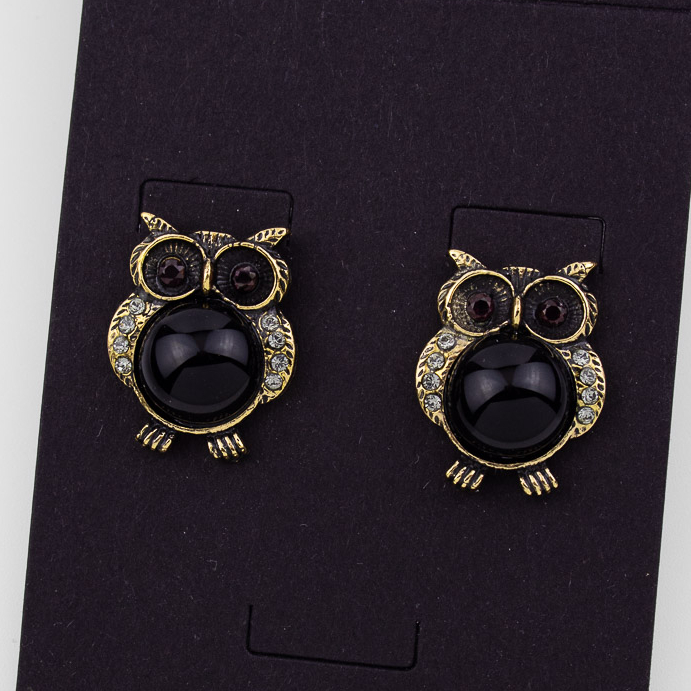 Серьги Alcozer & J с ониксом, гранатом и Swarovski