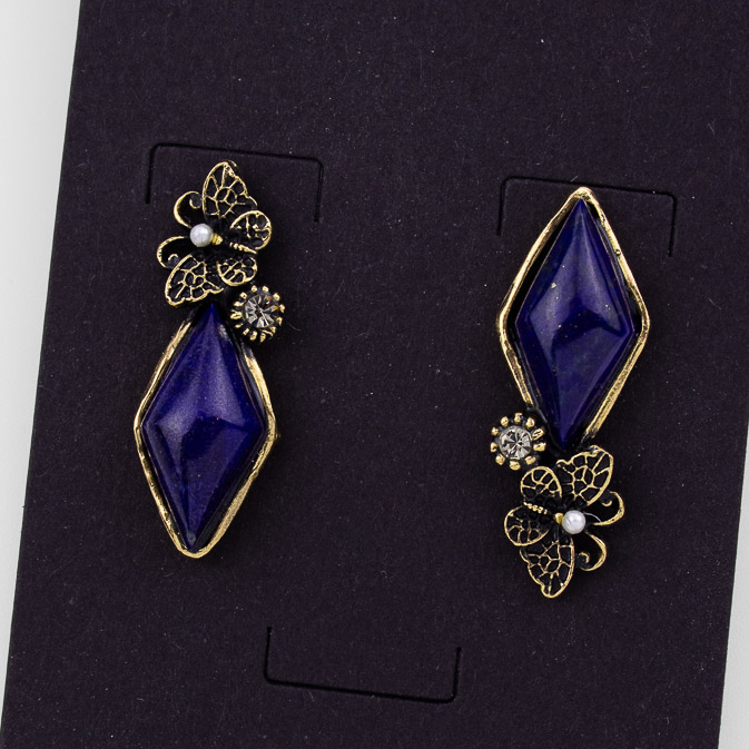 Серьги Alcozer & J с лазуритом и Swarovski