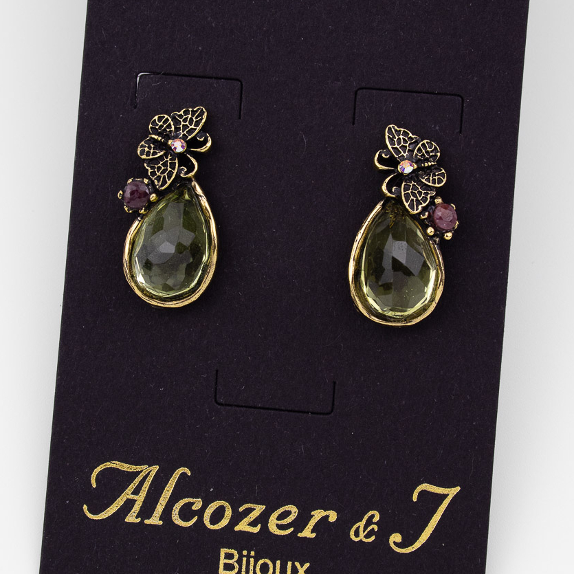Серьги Alcozer & J с празиолитом и рубином