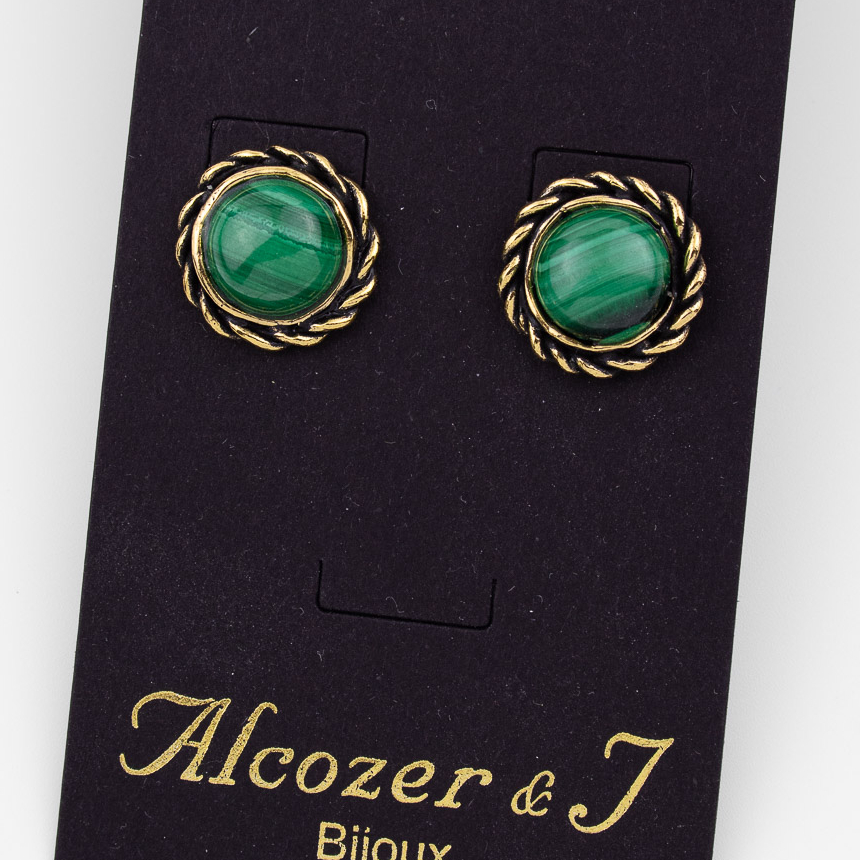 Серьги Alcozer & J с малахитом