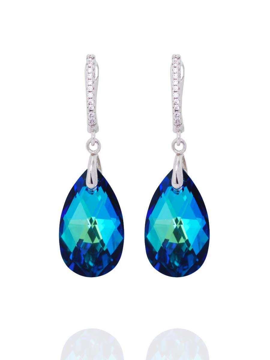 Серьги-капли Crystal Blue с кристаллами