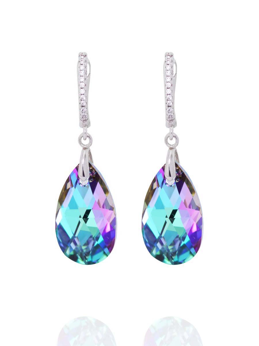Серьги-капли Crystal Violet с кристаллами