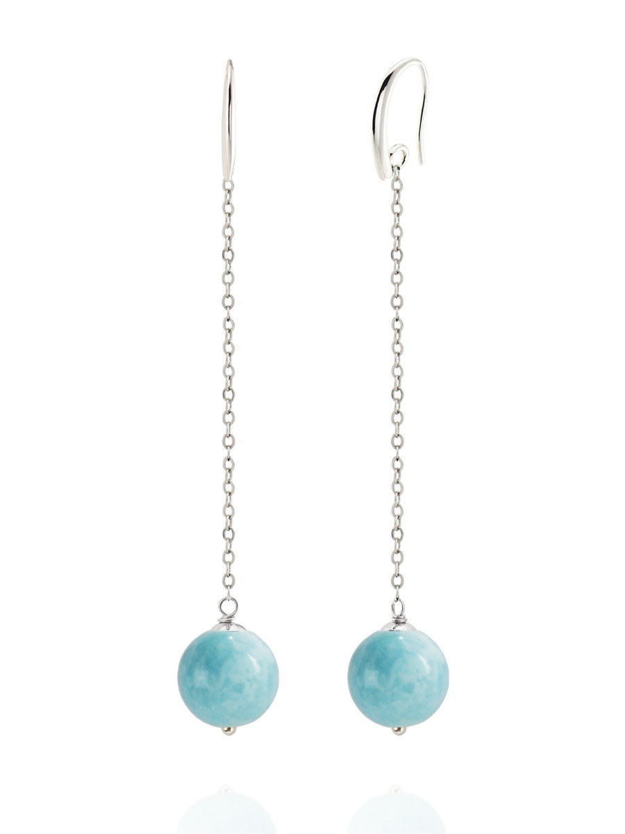 Серьги Forever Aqua Long из природного небесно-голубого кварца