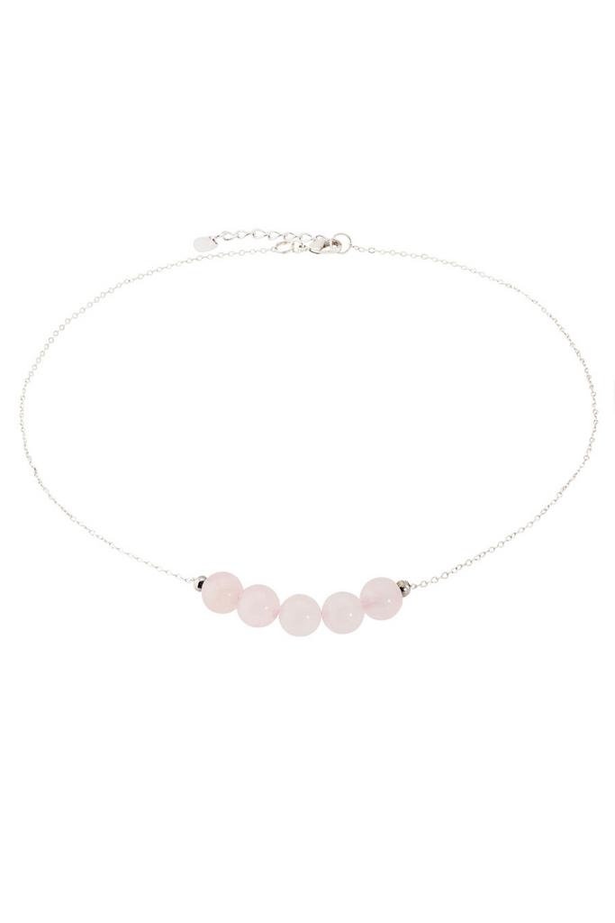 Колье Forever Rose Chain из натурального розового кварца на цепочке
