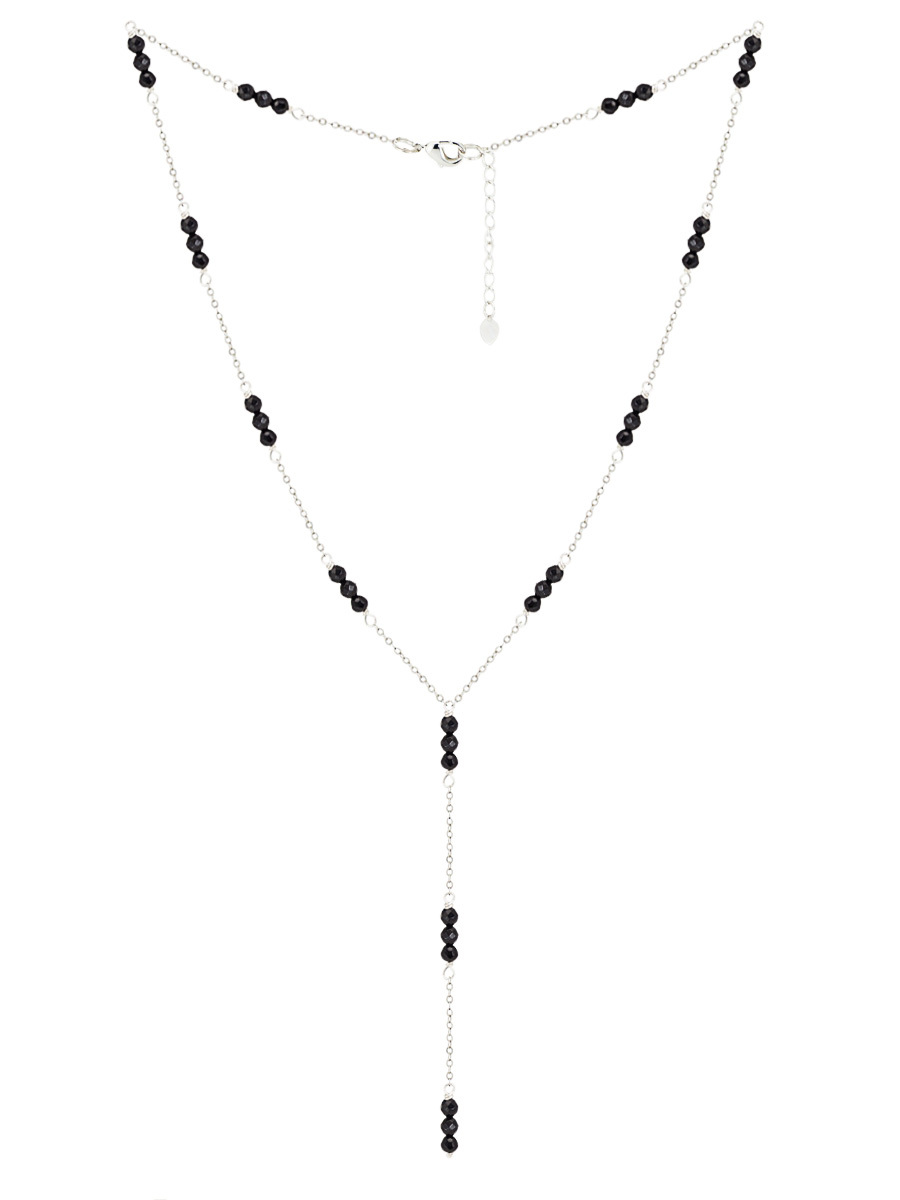 Цепочка Miniature Black из миниатюрного черного агата ювелирной огранки