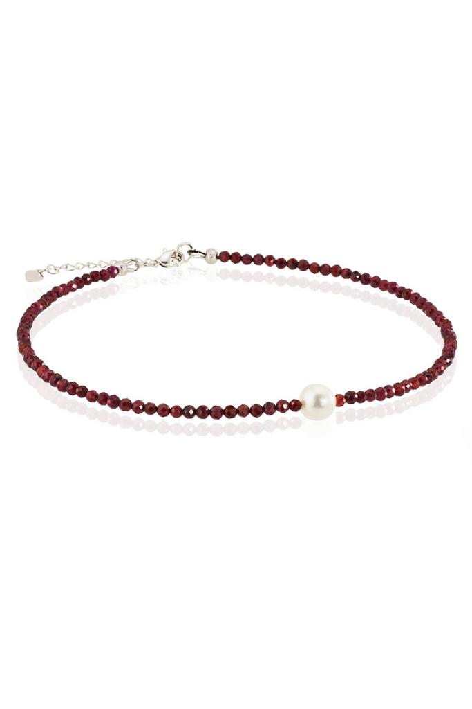Чокер Miniature Pearl из граната с жемчугом-майоркой