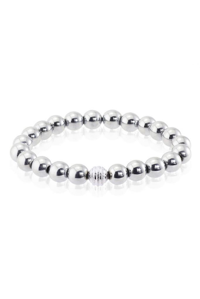 Браслет Forever Silver из натурального гематита с серебристой бусиной