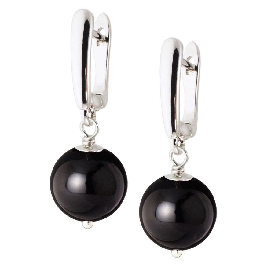 Серьги Forever Black на каждый день из натурального черного агата