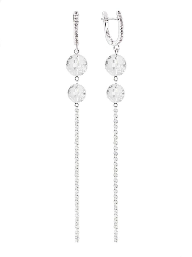 Серьги Forever Crystal Chain Duo из натурального ограненного горного хрусталя