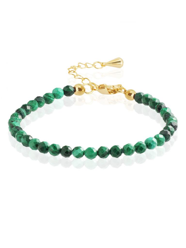 Браслет Miniature Malakhit(Gold) из миниатюрного малахита ювелирной огранки