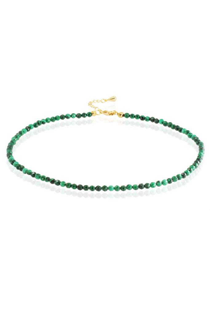 Чокер Miniature Malakhit(Gold) из миниатюрного малахита ювелирной огранки