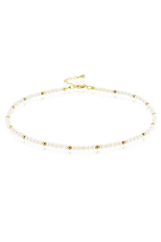 Чокер Miniature Pearl из миниатюрного жемчуга и гематита (Gold)