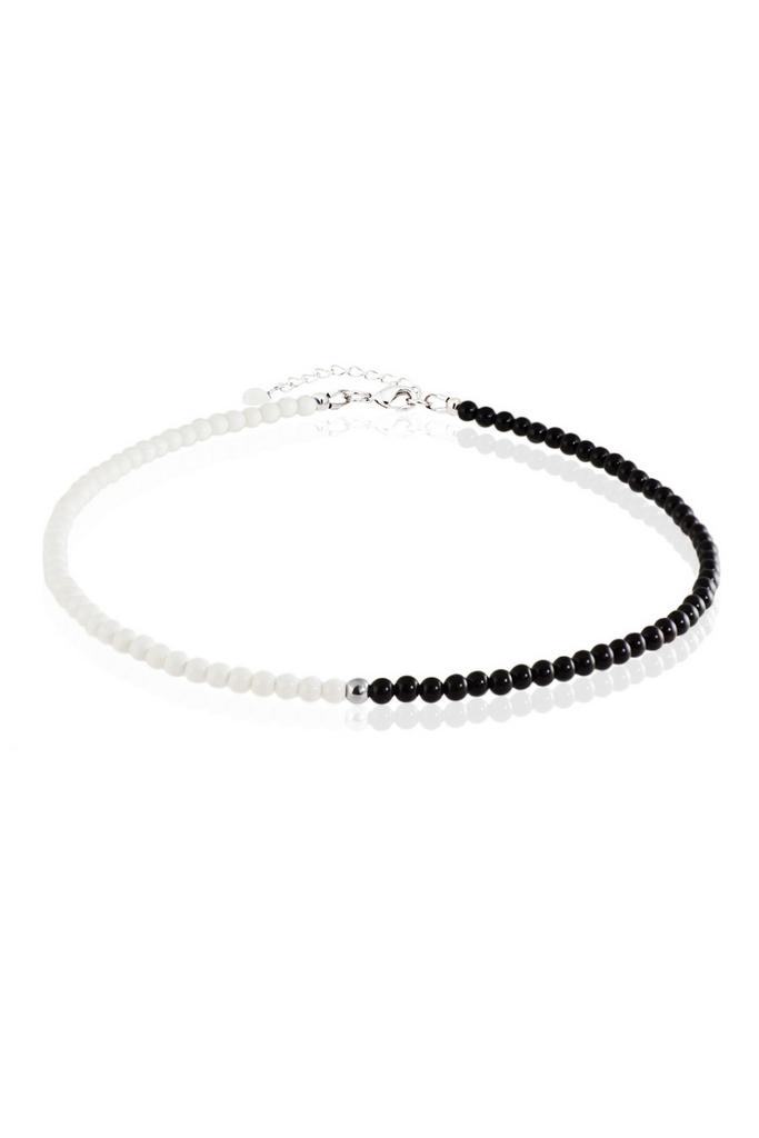 Чокер Инь-Янь из черного и белого агата и гематита