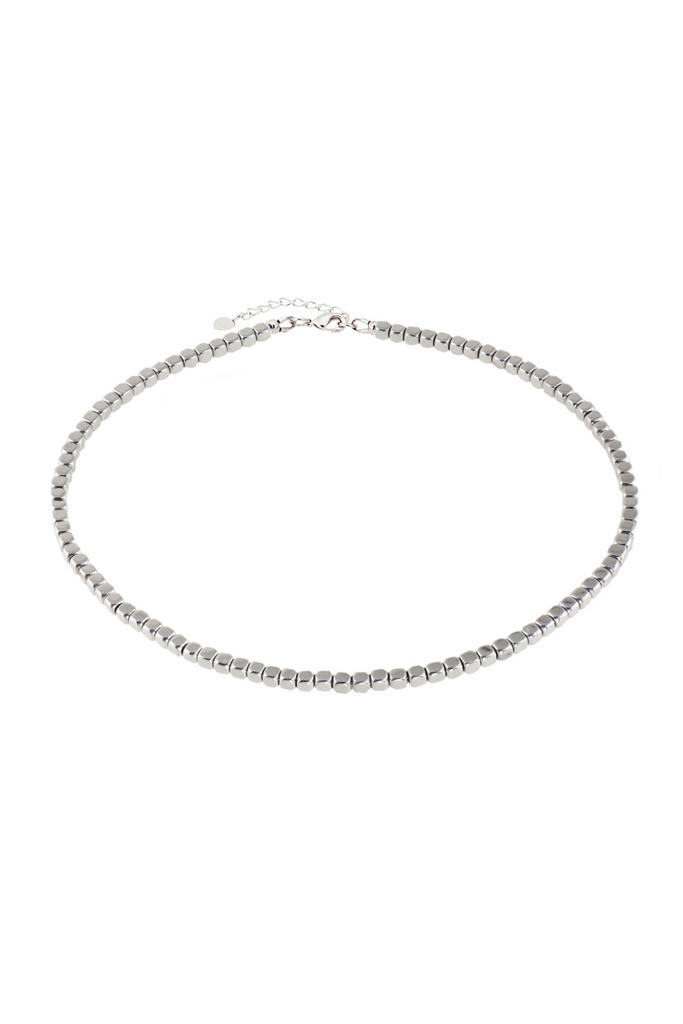 Колье Silver Cube из природного гематита кубической формы