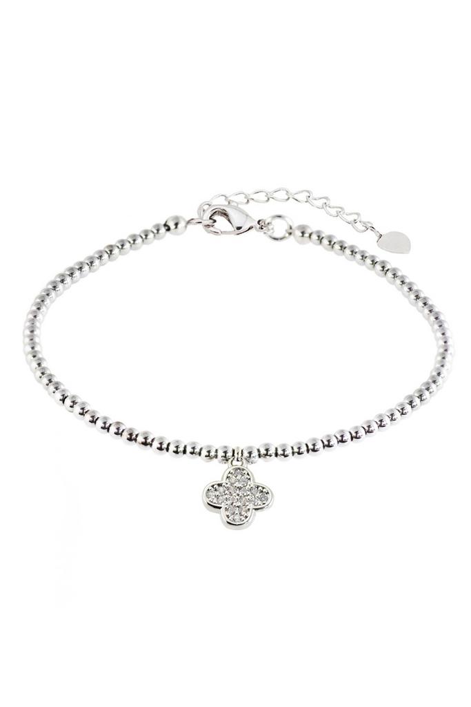 Браслет Talisman Clover из гематита с подвеской "Четырехлистник"