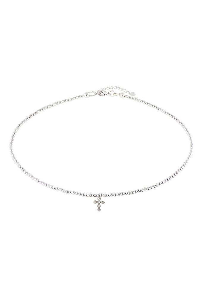 Чокер Talisman Cross из миниатюрного природного гематита с подвеской "Крест"