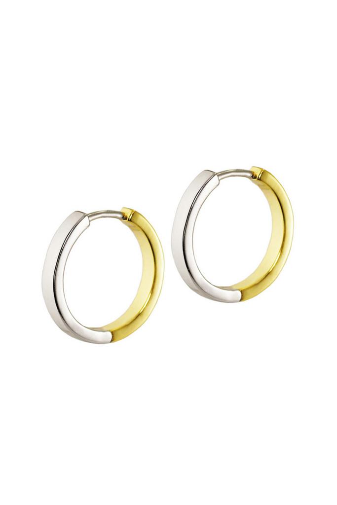 Серьги-кольца Hoops Base биколор
