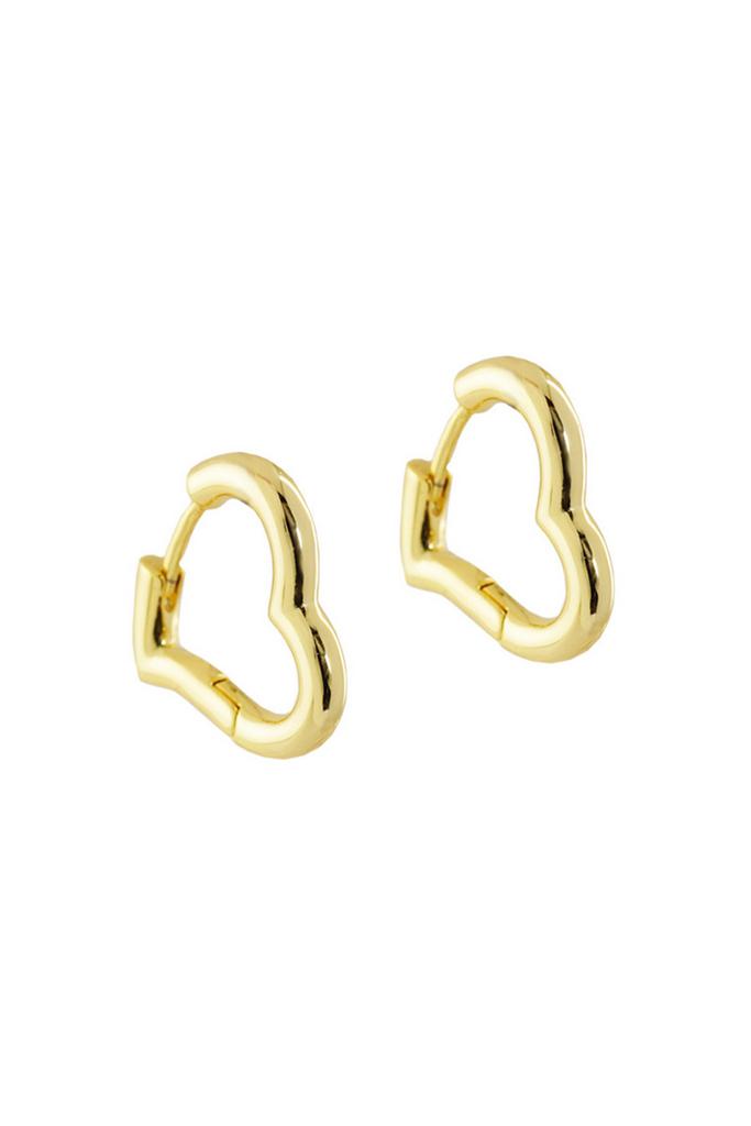Серьги-кольца Hoops Heart золотистые