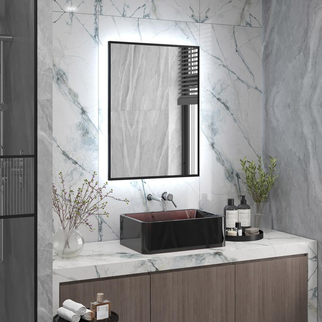 Зеркало Continent Meridian LED чёрное