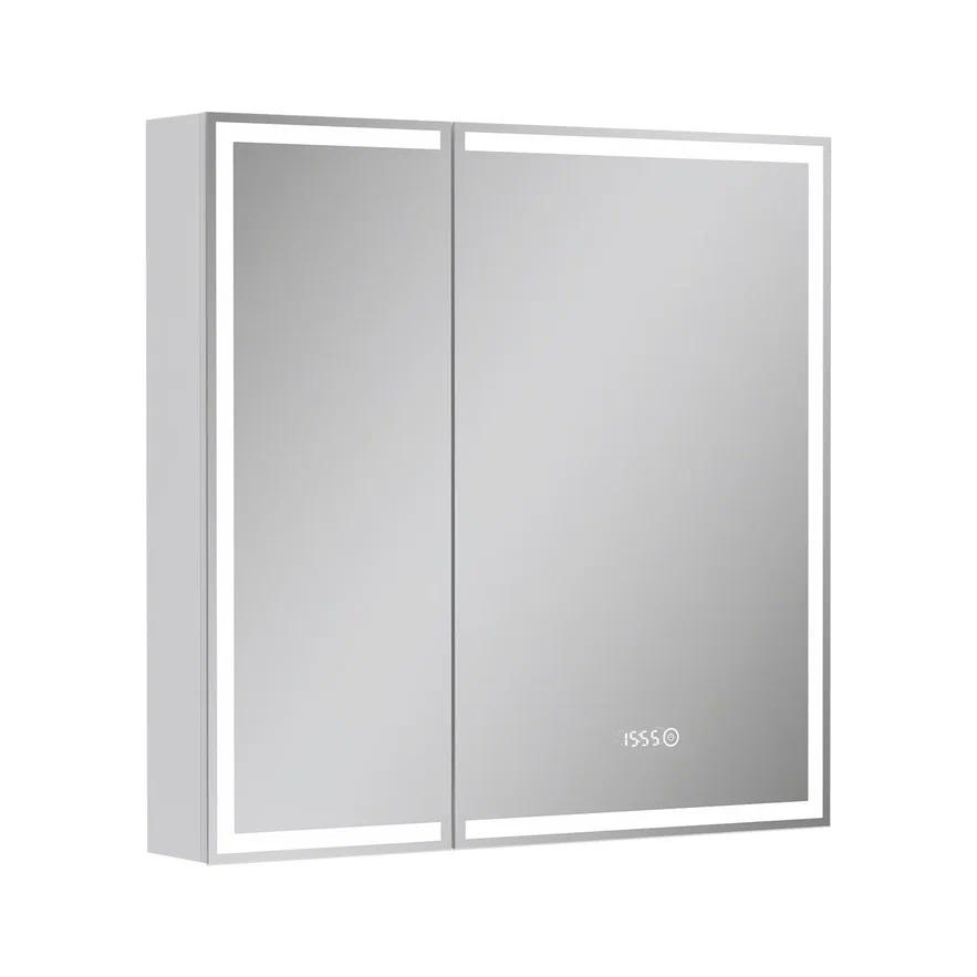 Шкаф зеркальный EQUIL Corner LED 80 с часами