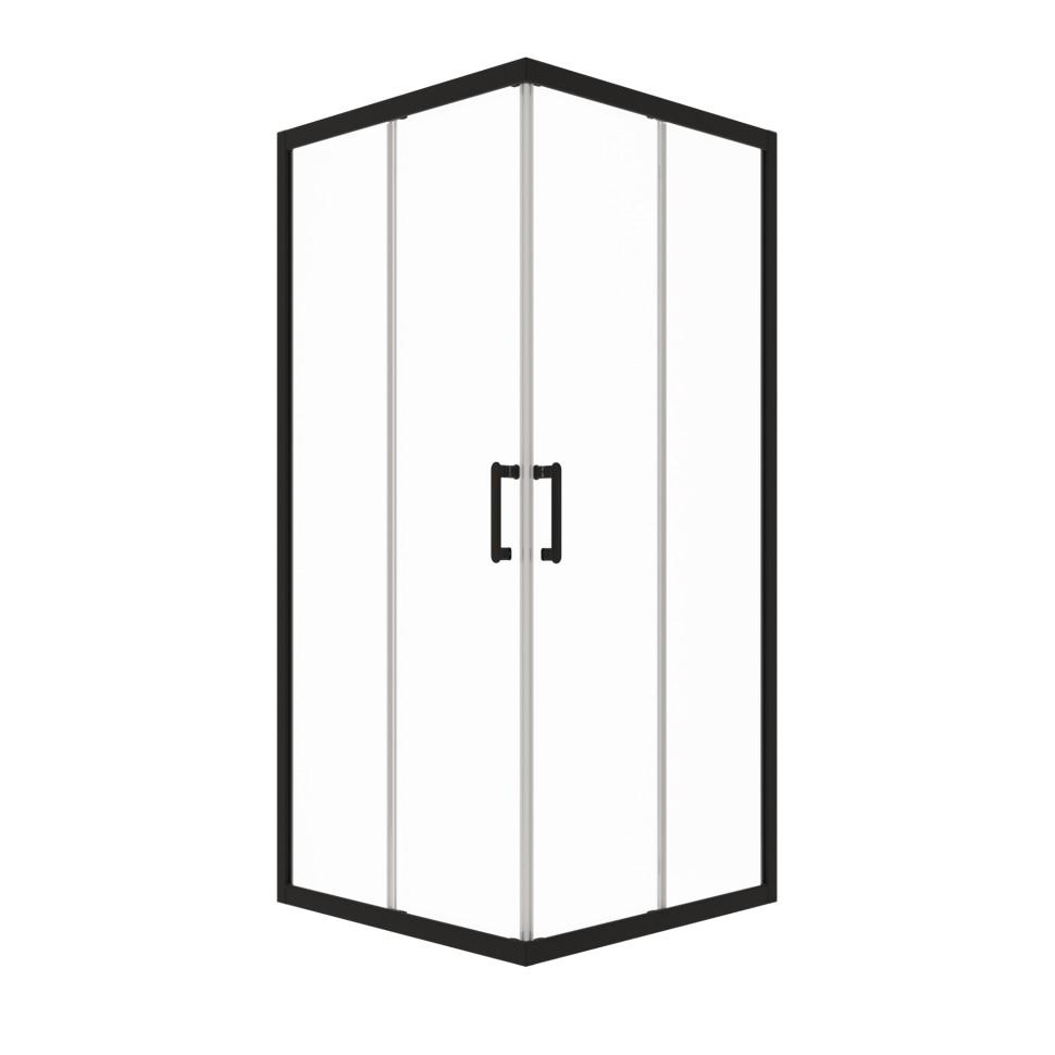 Душевое ограждение Triton без поддона Фикс-Блэк 100*100 Прозрачный
