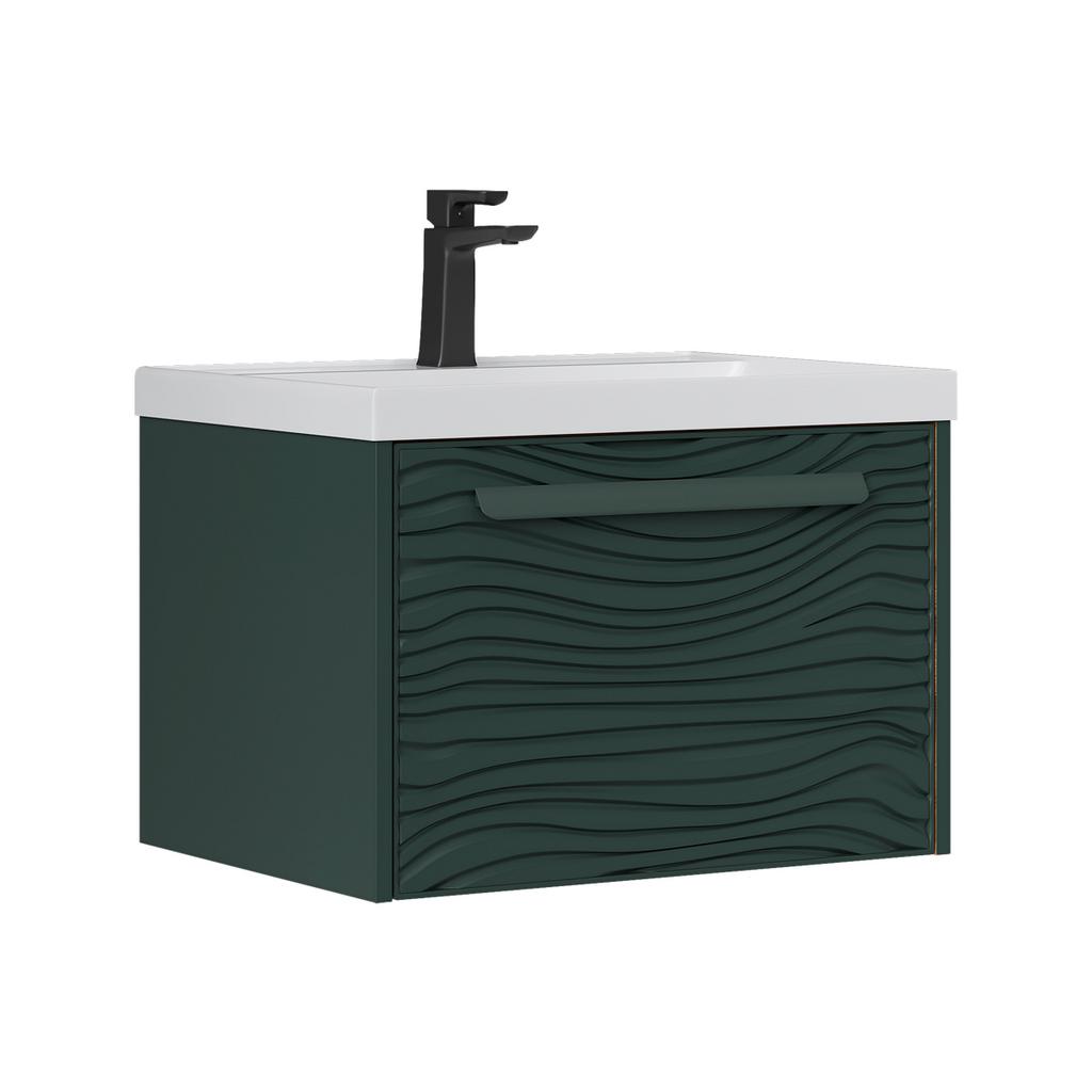 Тумба подвесная EQUIL Gleam 60.1Y, зеленый камень/дуб вотан