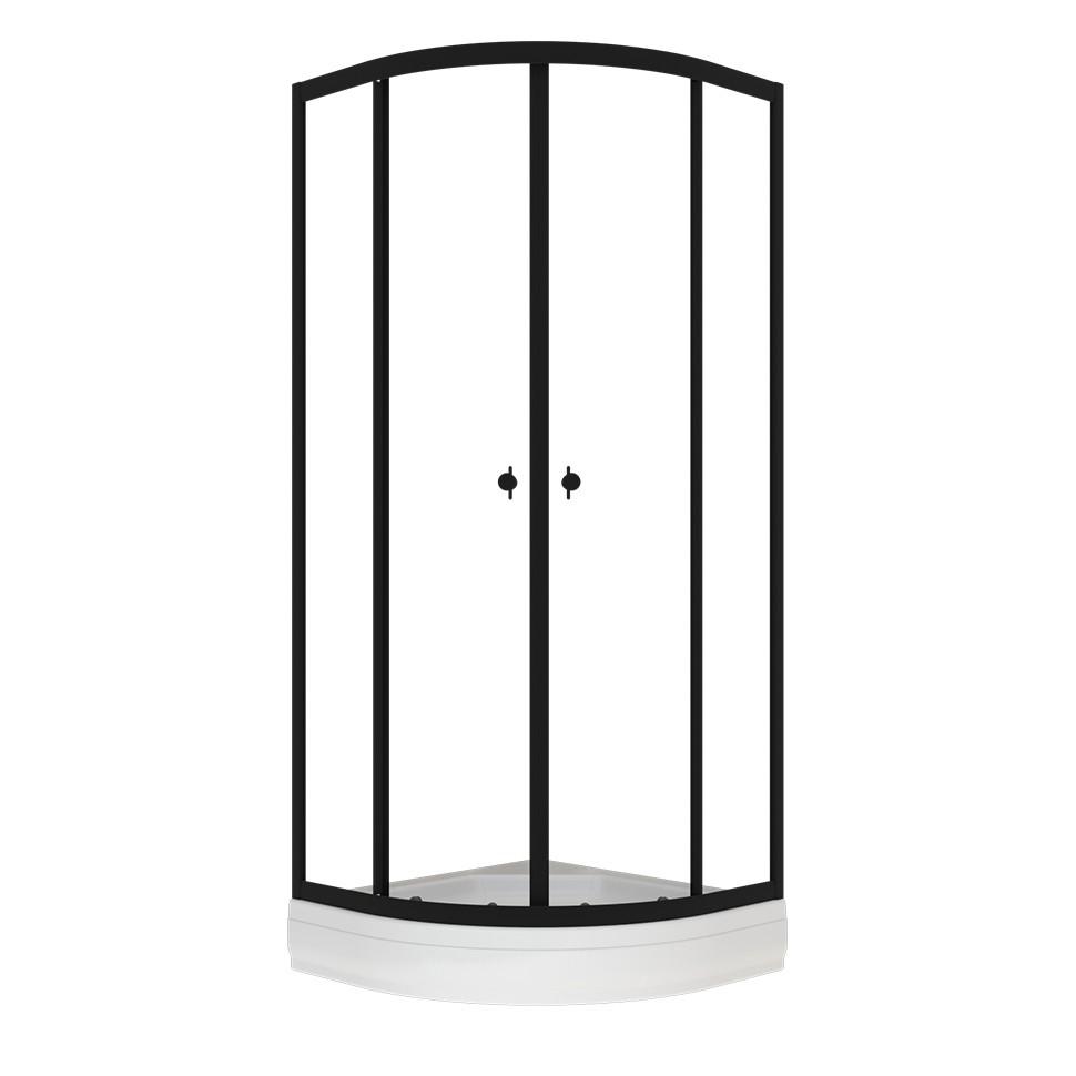 Душевое ограждение Triton Альфа-Блэк 80*80 А Прозрачный