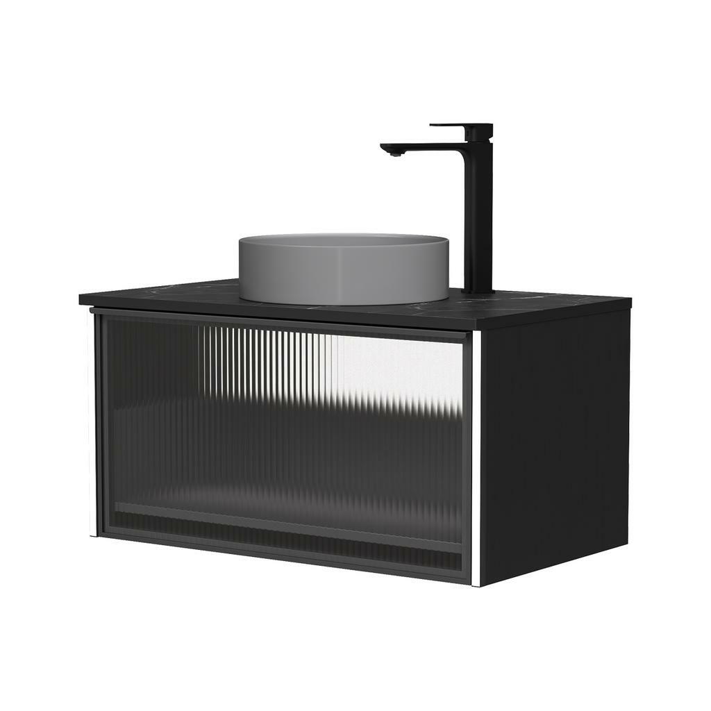 Тумба подвесная со столешницей EQUIL Stoune 80.1Y, дуб черный