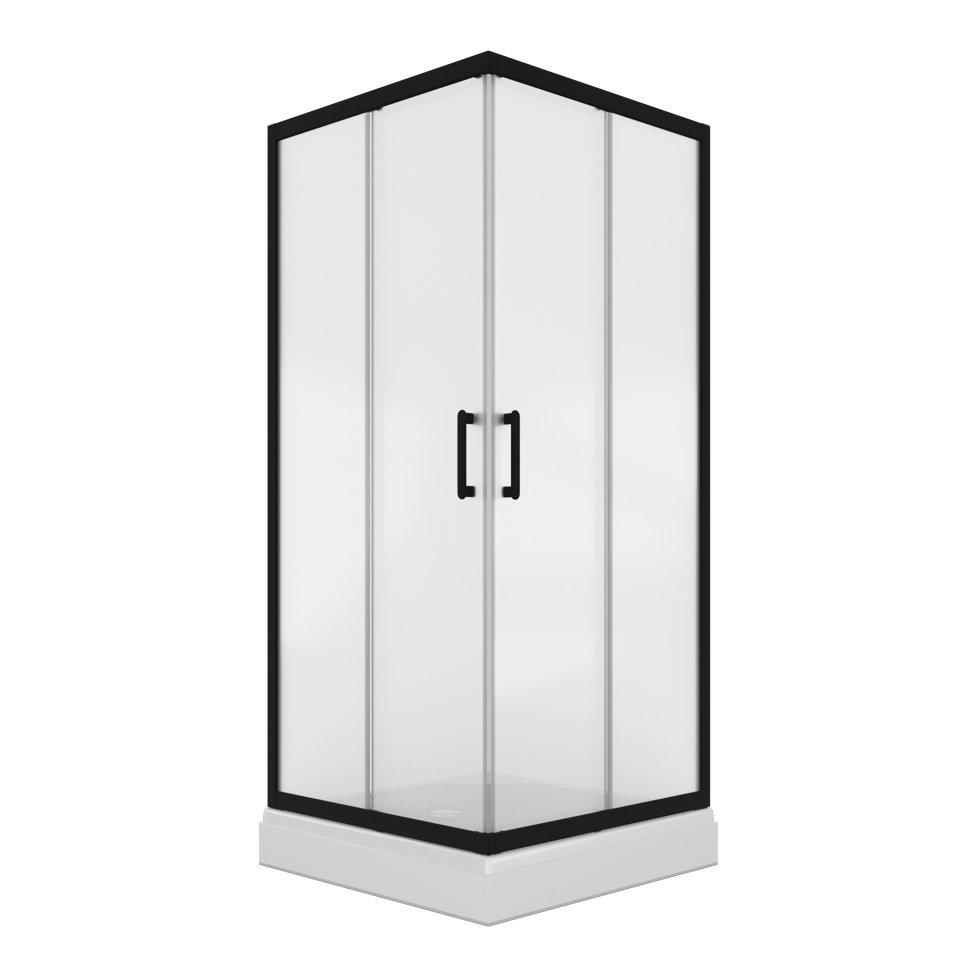 Душевое ограждение Triton без поддона Фикс-Блэк-Вельвет 80*80