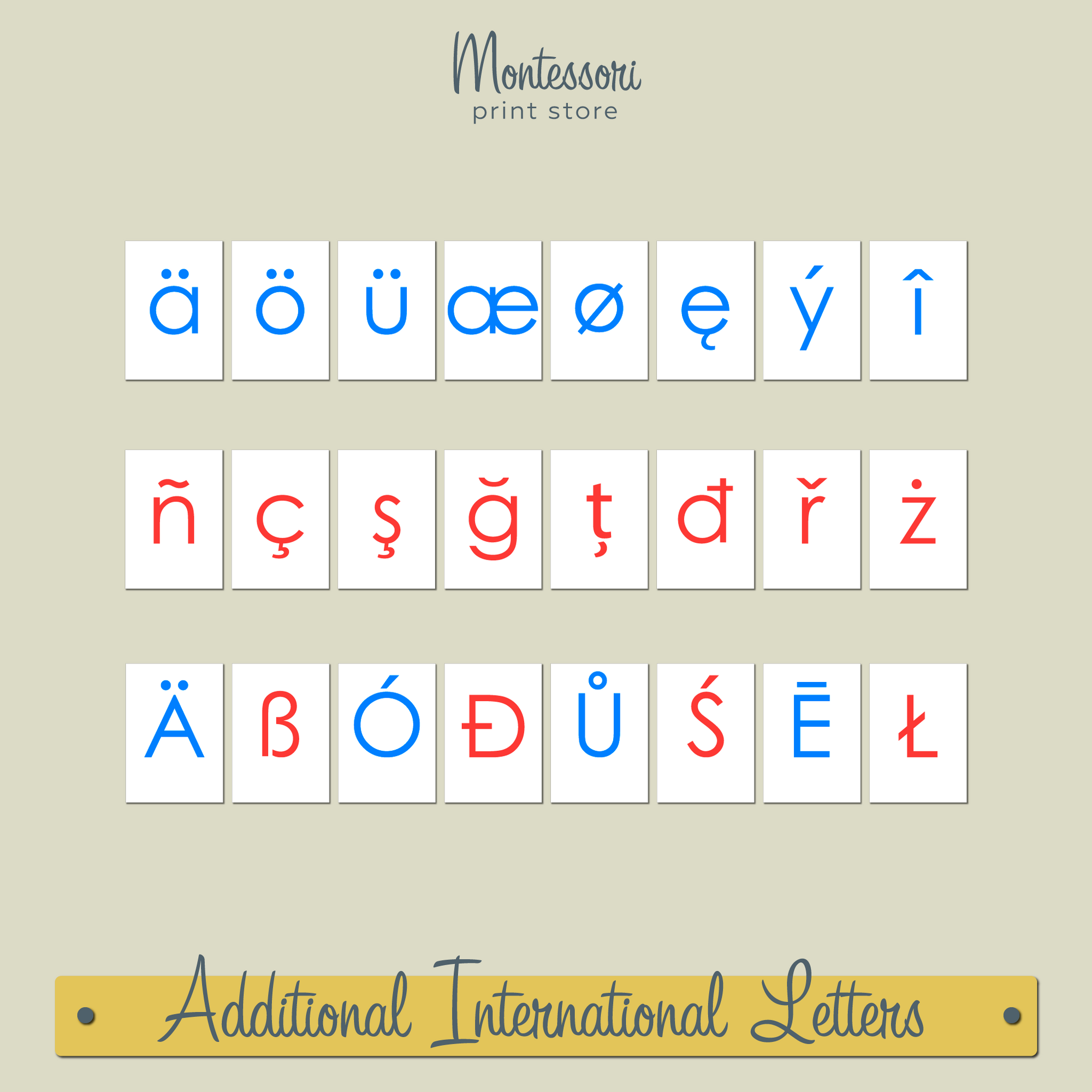 Montessori Moveable Alphabet Additional Letters - Подвижный алфавит Монтессори купить и скачать