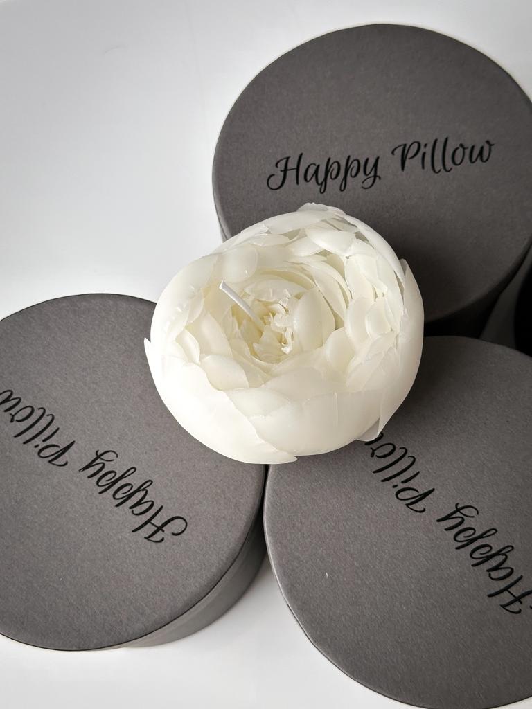 Интерьерная свеча "Пион", цвет белый