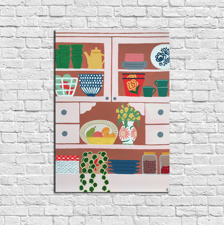 НАТЮРМОРТ С БУФЕТОМ И ПОСУДОЙ 50x70 СМ