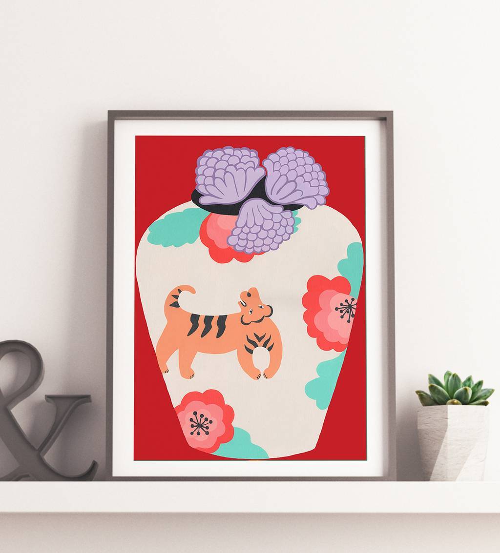 ПОСТЕР "КИТАЙСКАЯ ВАЗА С ХРИЗАНТЕМАМИ"