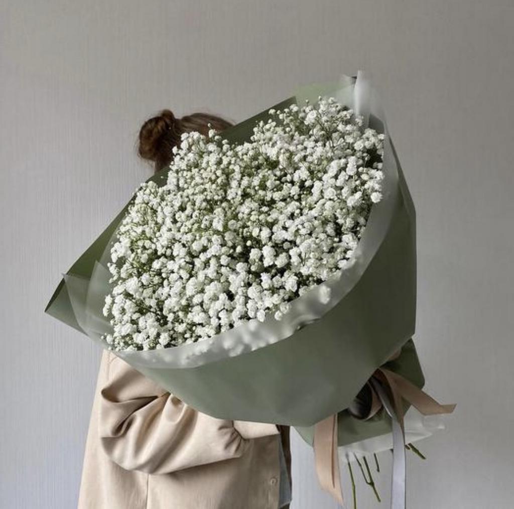 Букет белая гипсофила 9 шт