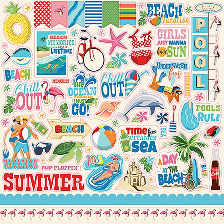 Наклейки Summer Splash Cardstock Stickers (2)