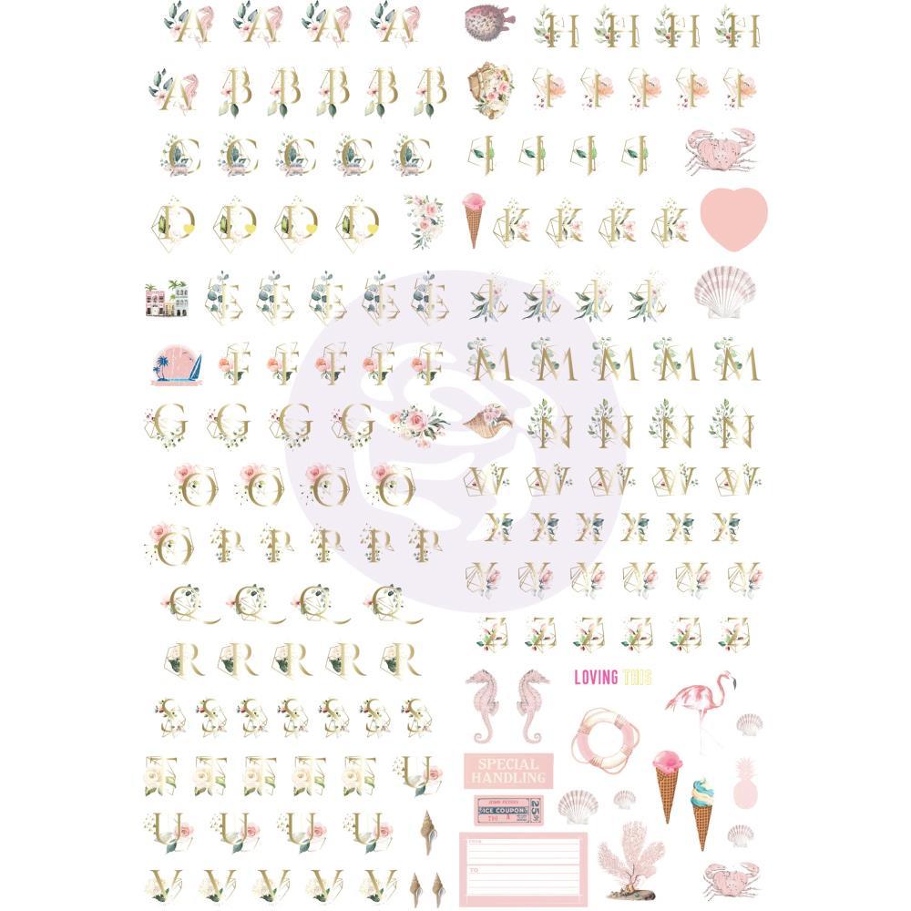 Наклейки алфавит Prima Marketing Golden Coast Alphabet Stickers 5/Sheets