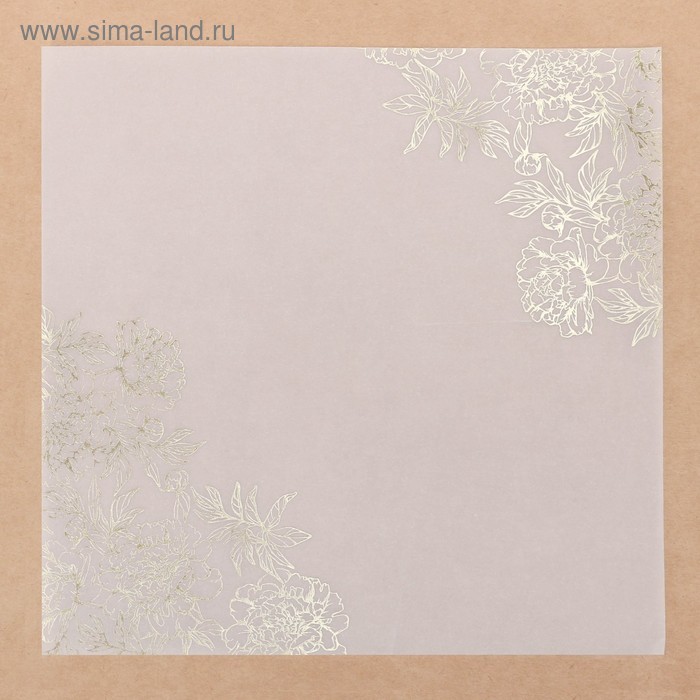 Калька для скрапбукинга с фольгированием «Цветочная романтика» , 20 х 20 см (1)