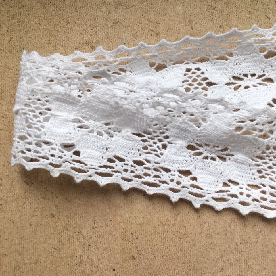 Кружево хлопковое белое 4 см