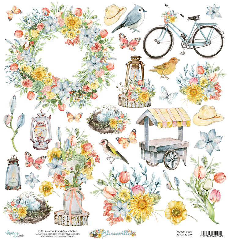 Лист для вырезания Mintay paper Bloomville 09