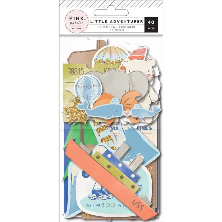 Набор вырубки Pink Paislee Little Adventurer Ephemera Cardstock 40/Pkg