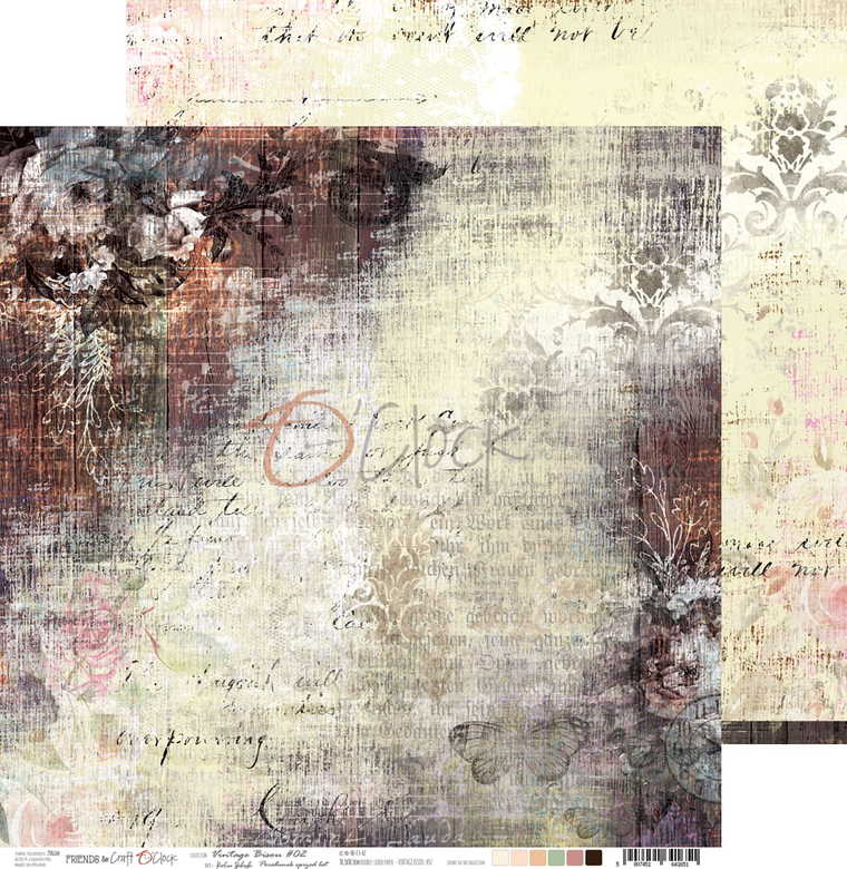 Лист бумаги двусторонний VINTAGE BISOU - 02 Craft o'clock