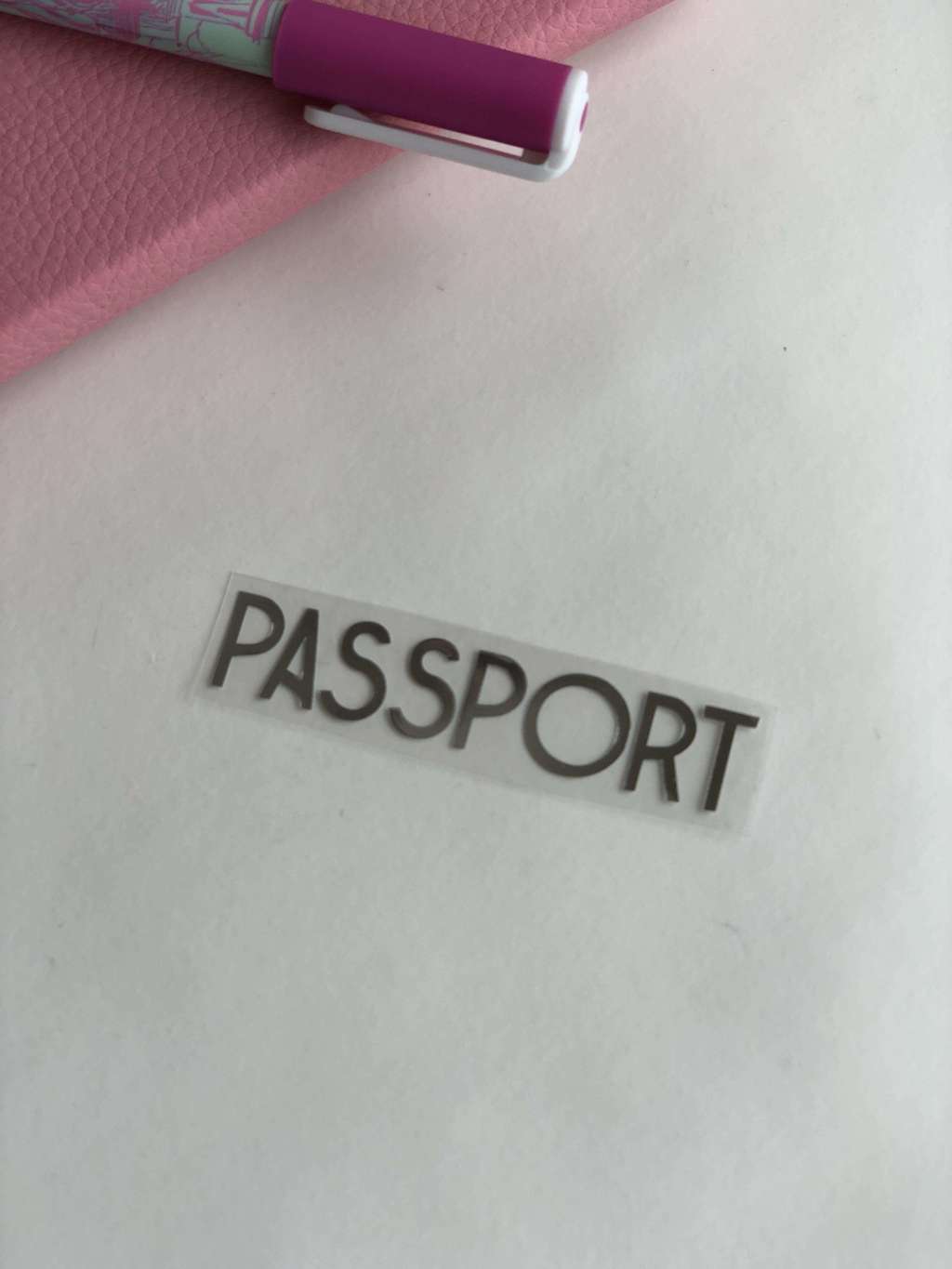 Термотрансферная наклейка «PASSPORT” #11 зеркальное серебро