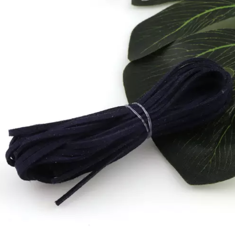 Декоративный замшевый шнур - темно-синий