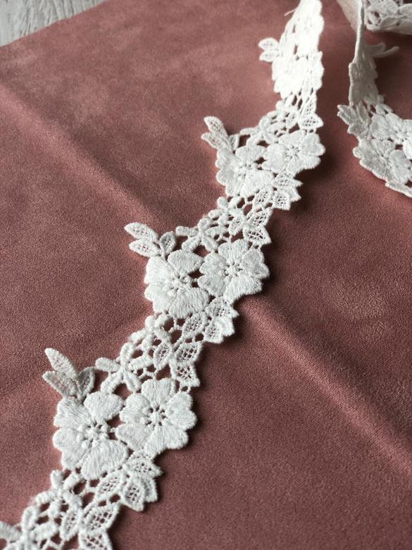 Кружево К-22 хлопок без блеска  ширина 4,8 см/отрез 45 см