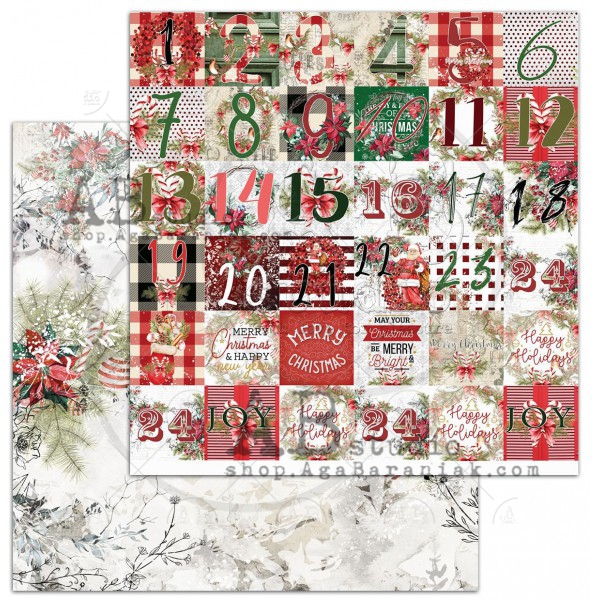 Бумага для скрапбукинга "A Holly Jolly Christmas"- лист 2 - 12'x12'