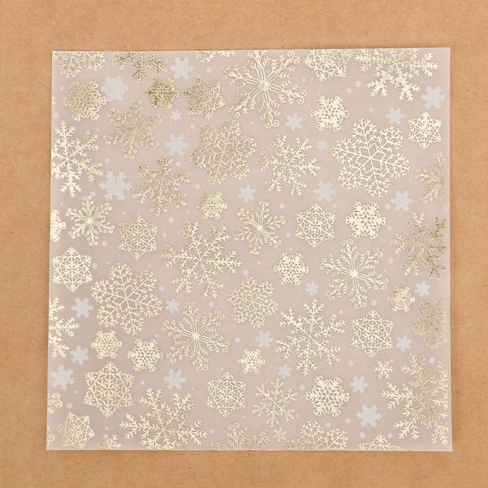 Калька декоративная c фольгированием «Снежинки», 15,5 х 15,5 см (1)