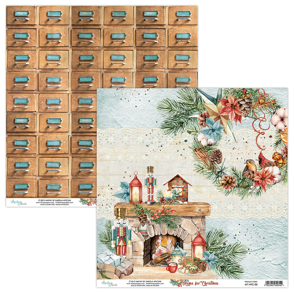 Лист двусторонней бумаги  Mintay paper Home for Cristmas  03