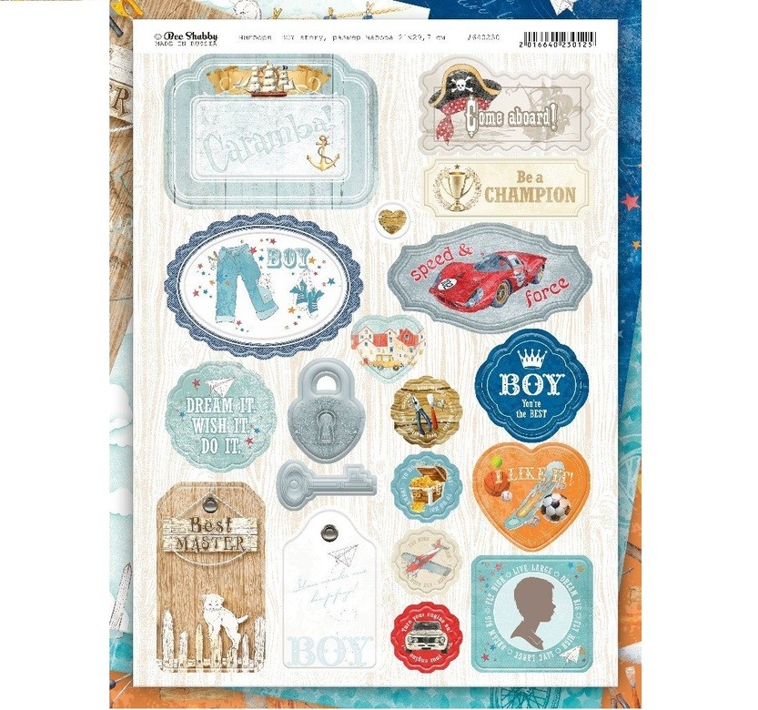 Набор чипборда Bee Shabby - BOY STORY (5)