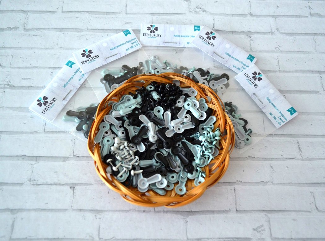 Набор анкеров с брадсами ECO-LUXURY - Real man, 30шт (микс)