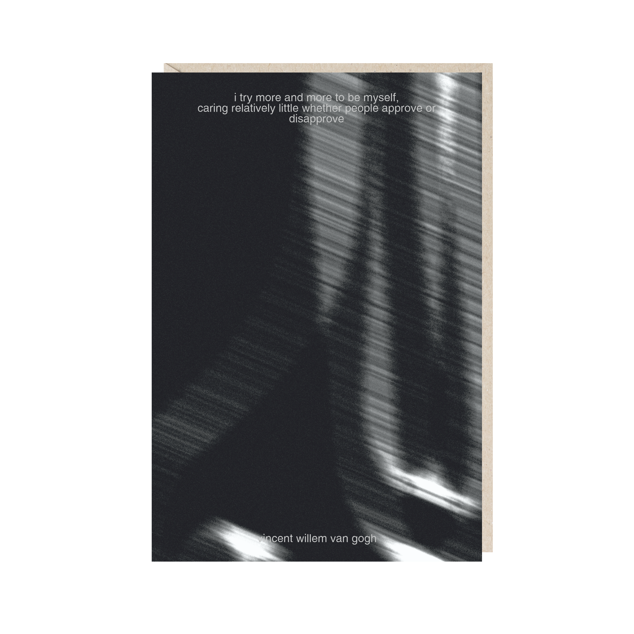 открытка "я все больше и больше стараюсь быть собой. относительно мало заботясь о том, одобряют или не одобряют люди"